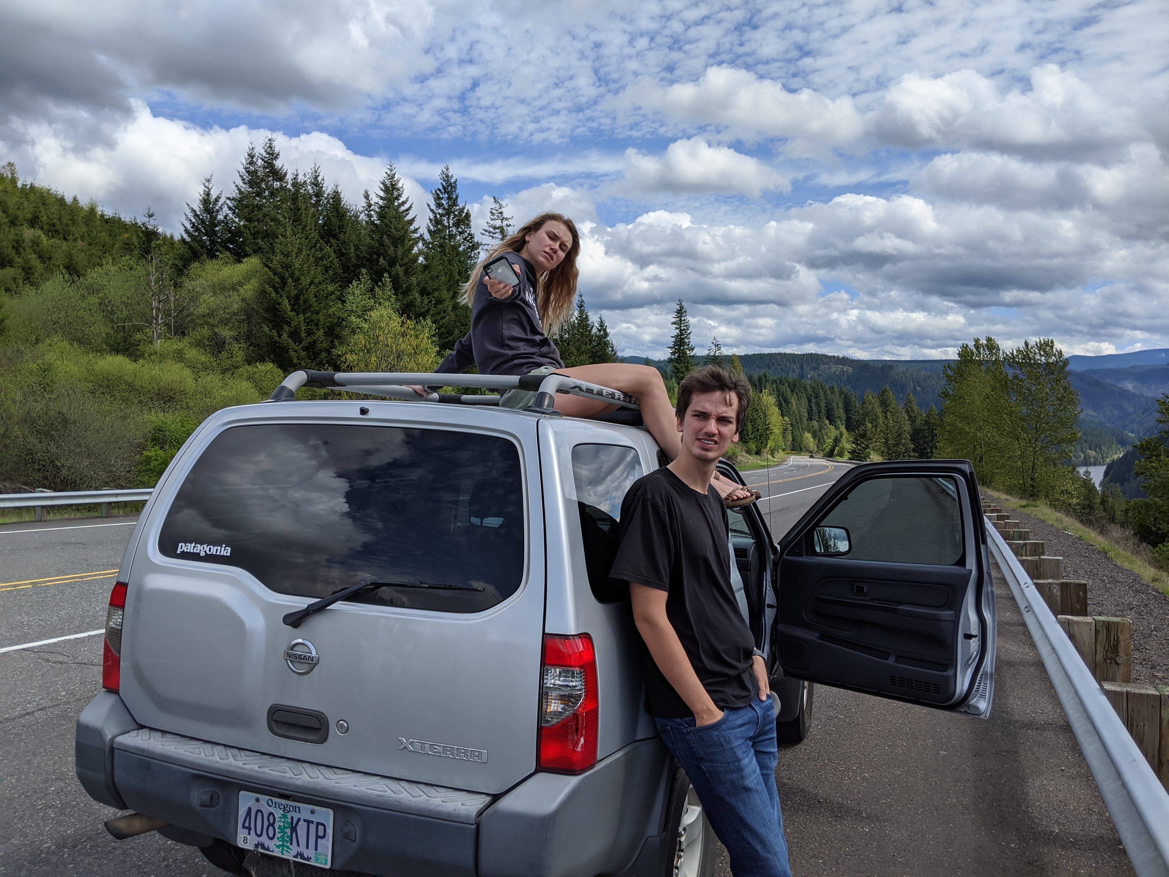 Jacob and me on car